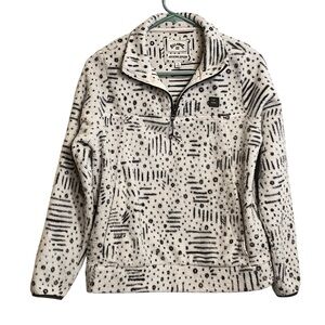 Billabong Spotted Animal Print Fleece Quarter Zip Pullover Women’s Medium